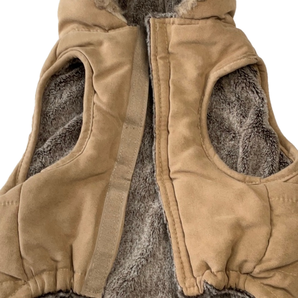 Tan Quilted Dog Jacket Size Large - Picture 3 of 4